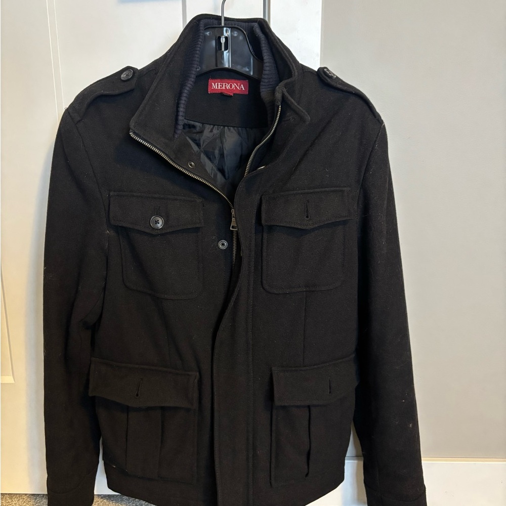 Merona Men's Black Pea Coat Jacket